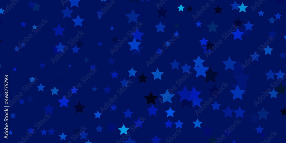 Light BLUE vector background with small and big stars.