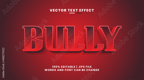 Bully 3d editable text effect in simple and modern text style