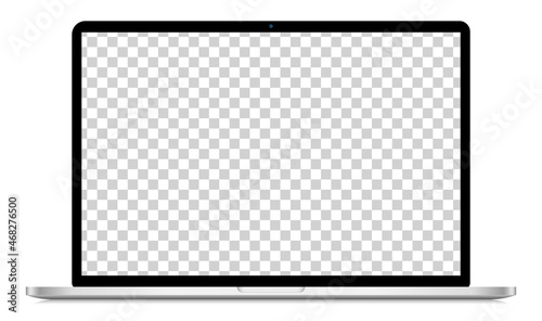 Laptop mockup with blank screen isolated on transparent background. Mock-up screen laptop. laptop vector. Vector illustration