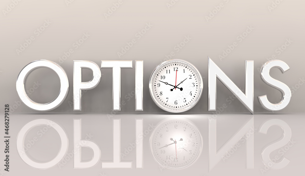 Options Clock Time Running Out Opportunity Exercise Stock Share Purchase 3d Illustration Options Clock Time Running Out Opportunity Exercise Stock Share Purchase 3d Illustration