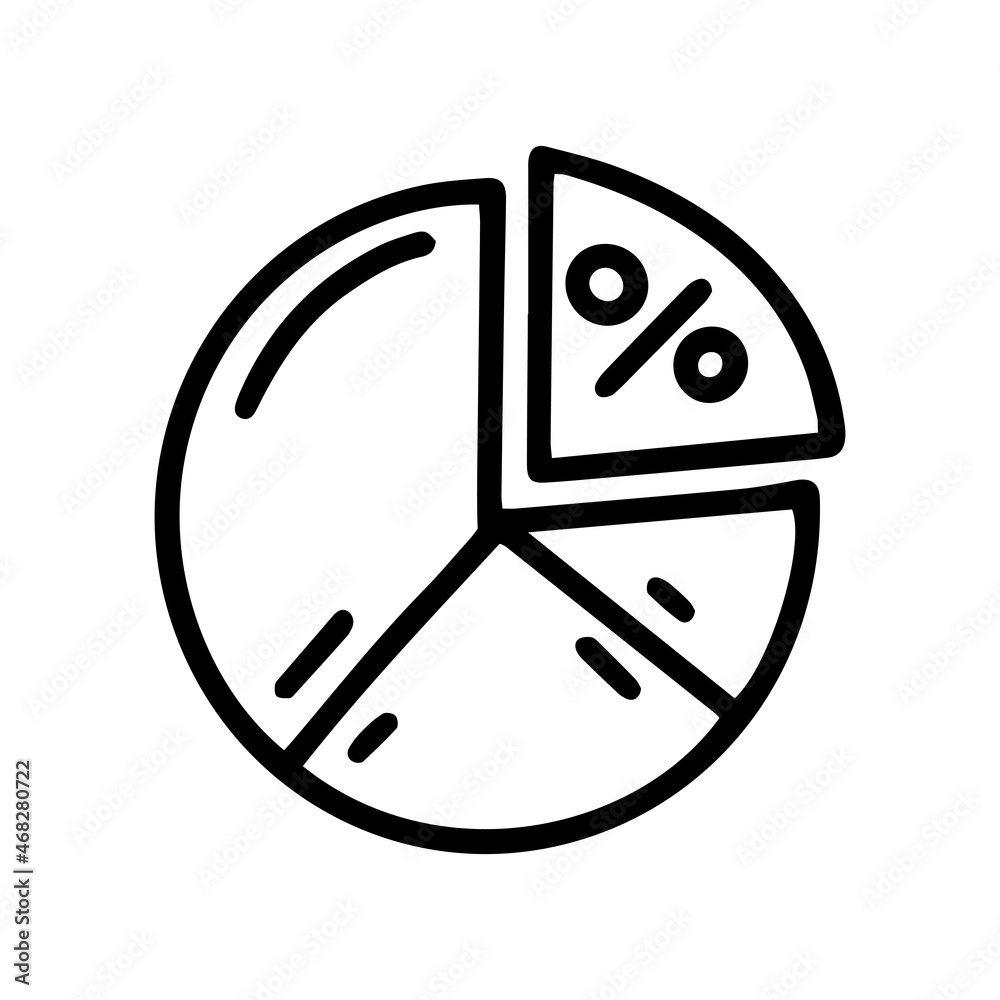 pie chart line vector doodle simple icon pie chart line vector doodle simple icon