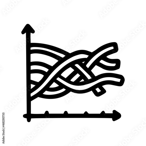 spaghetti plot line vector doodle simple icon