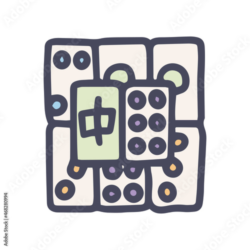 mahjong color vector doodle simple icon design