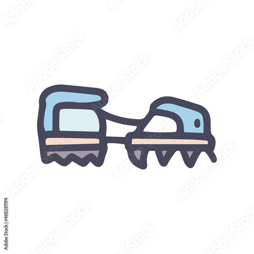ice climbing shoes color vector doodle simple icon