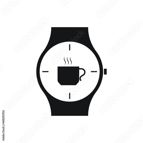 Coffee break time icon design isolated on white background photo