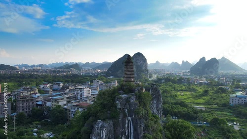 Chuanshan Park and nanxishan Park in Guilin, Guangxi, China photo