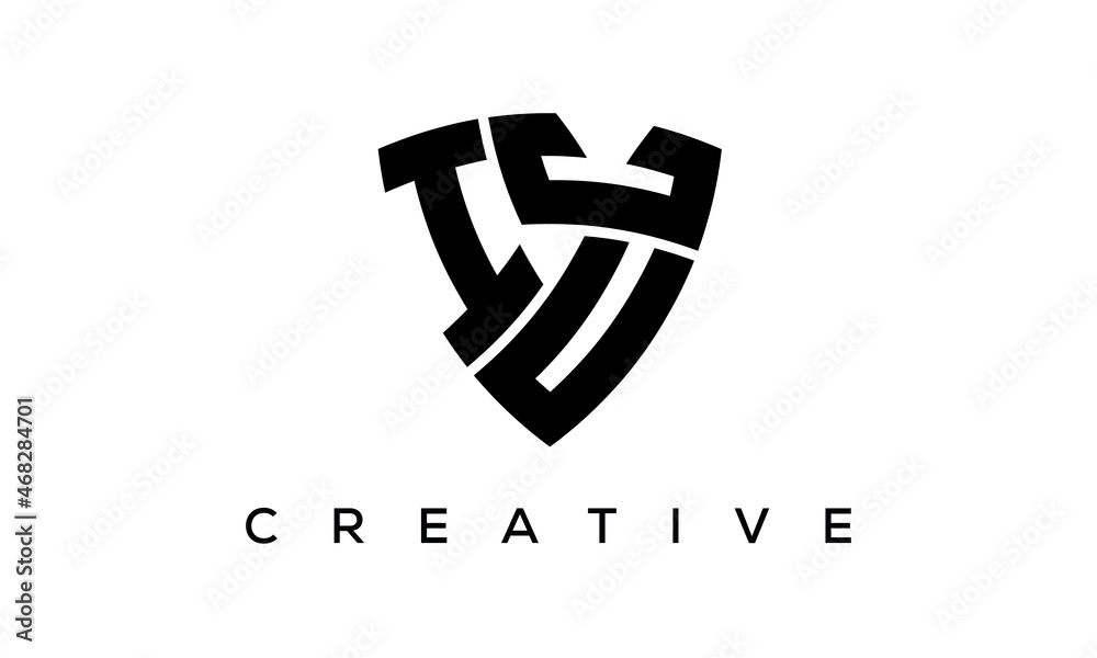 IUC letters logo, security Shield logo vector	