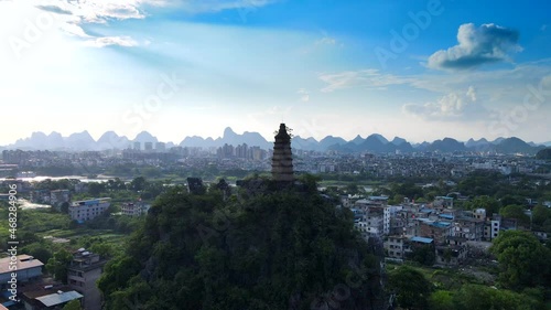 Chuanshan Park and nanxishan Park in Guilin, Guangxi, China photo