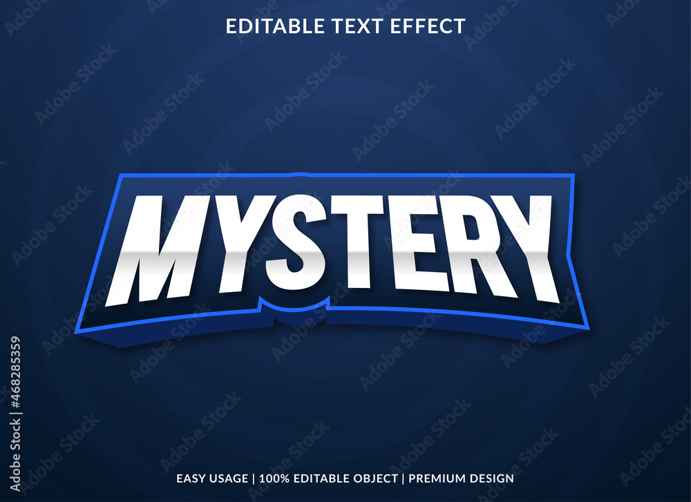 mystery text effect template with abstract and bold style use for business logo and brand