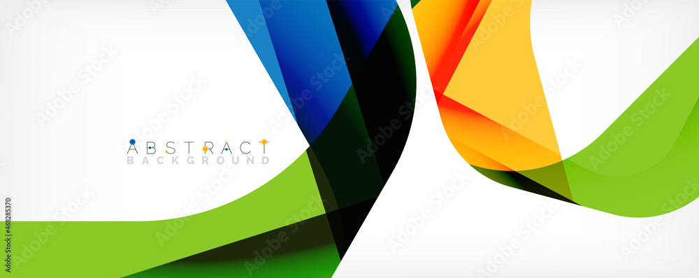 Minimal abstract background - color overlapping shapes on white with shadow lines. Vector Illustration For Wallpaper, Banner, Background, Landing Page Minimal abstract background - color overlapping shapes on white with shadow lines. Vector Illustration For Wallpaper, Banner, Background, Landing Page