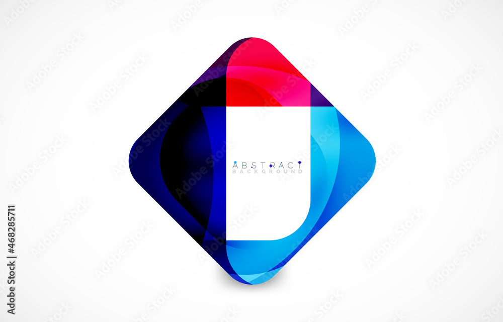 Minimal background. Abstract square shape with round corners created with wavy forms. Vector Illustration For Wallpaper, Banner, Background, Landing Page Minimal background. Abstract square shape with round corners created with wavy forms. Vector Illustration For Wallpaper, Banner, Background, Landing Page