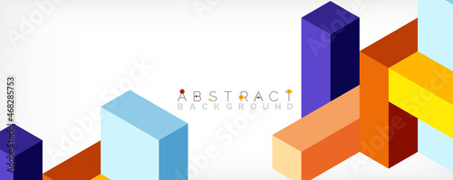 Abstract background. 3d cubes, cubic elements and blocks. Techno or business concept for wallpaper, banner, background, landing page