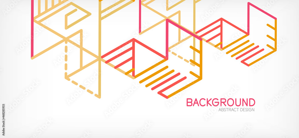 Abstract background. Color lines on white background. Linear abstract composition. Techno or business concept for wallpaper, banner, background, landing page Abstract background. Color lines on white background. Linear abstract composition. Techno or business concept for wallpaper, banner, background, landing page