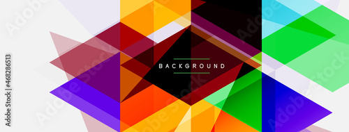 Color triangles composition, geometric abstract background. Techno or business concept, pattern for wallpaper, banner, background, landing page