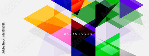 Color triangles composition, geometric abstract background. Techno or business concept, pattern for wallpaper, banner, background, landing page