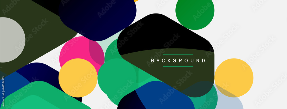 Abstract round geometric shapes and circles background. Trendy techno business template for wallpaper, banner, background or landing Abstract round geometric shapes and circles background. Trendy techno business template for wallpaper, banner, background or landing