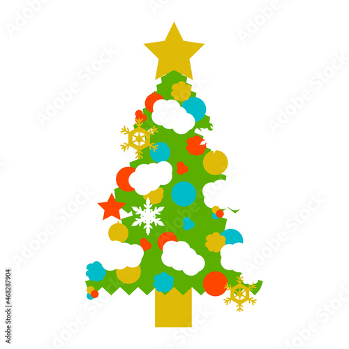 クリスマスツリー-イラストグラフィック素材