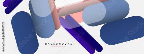 Abstract background. Round shapes  lines compositions on grey backdrop. Vector illustration for wallpaper banner background or landing page
