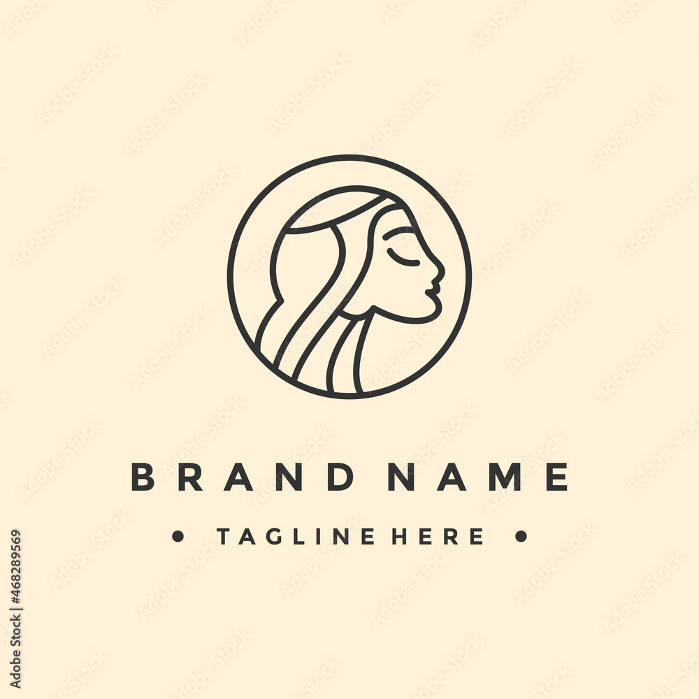 Woman Beauty Hair Salon Logo Design Woman Beauty Hair Salon Logo Design