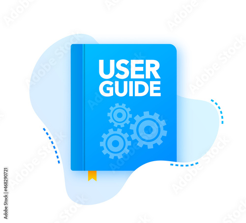 User Guide book. Flat vector stock illustration.