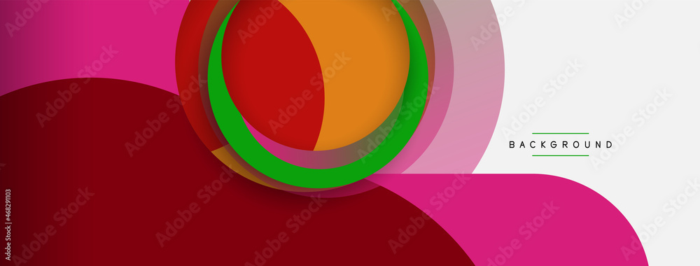 Creative geometric wallpaper. Minimal abstract background. Circles composition vector illustration for wallpaper banner background or landing page Creative geometric wallpaper. Minimal abstract background. Circles composition vector illustration for wallpaper banner background or landing page