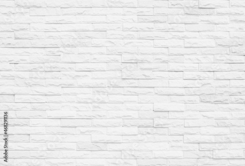 White grunge brick wall texture background for stone tile block painted in grey light color wallpaper design