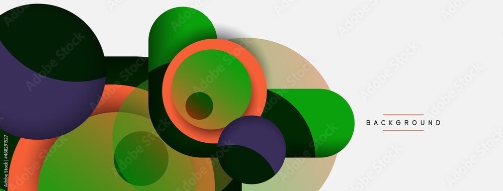 Vector round shapes circles minimal geometric background. Vector illustration for wallpaper banner background or landing page Vector round shapes circles minimal geometric background. Vector illustration for wallpaper banner background or landing page
