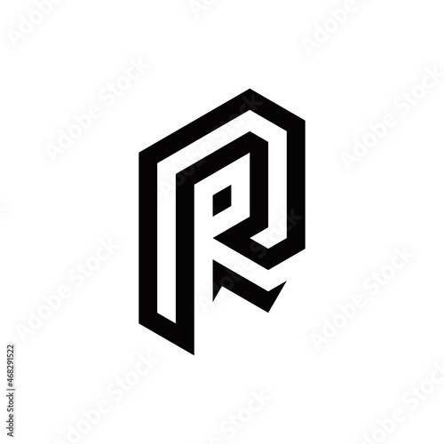 p r pr rp initial logo design vector template