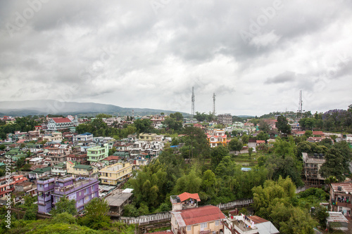 Panoramic view of Shilong city, the capital of Meghalaya from a higher point, India.
