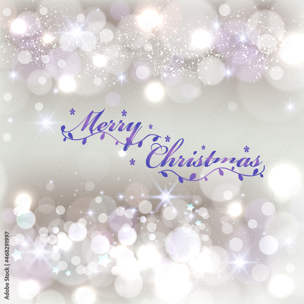 Dreamy Merry Christmas With Bokeh Glitters Stars
