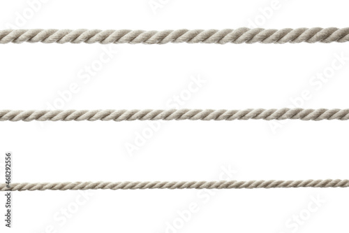 Cotton ropes on white background. Organic material