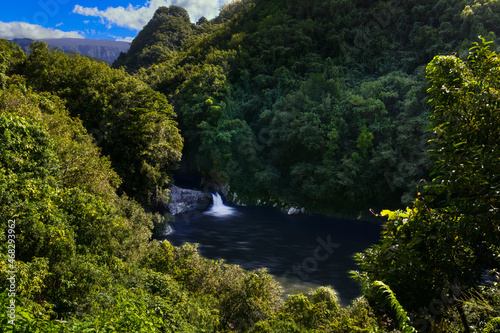 Waterfall of Bassin La Mer  Reunion Island