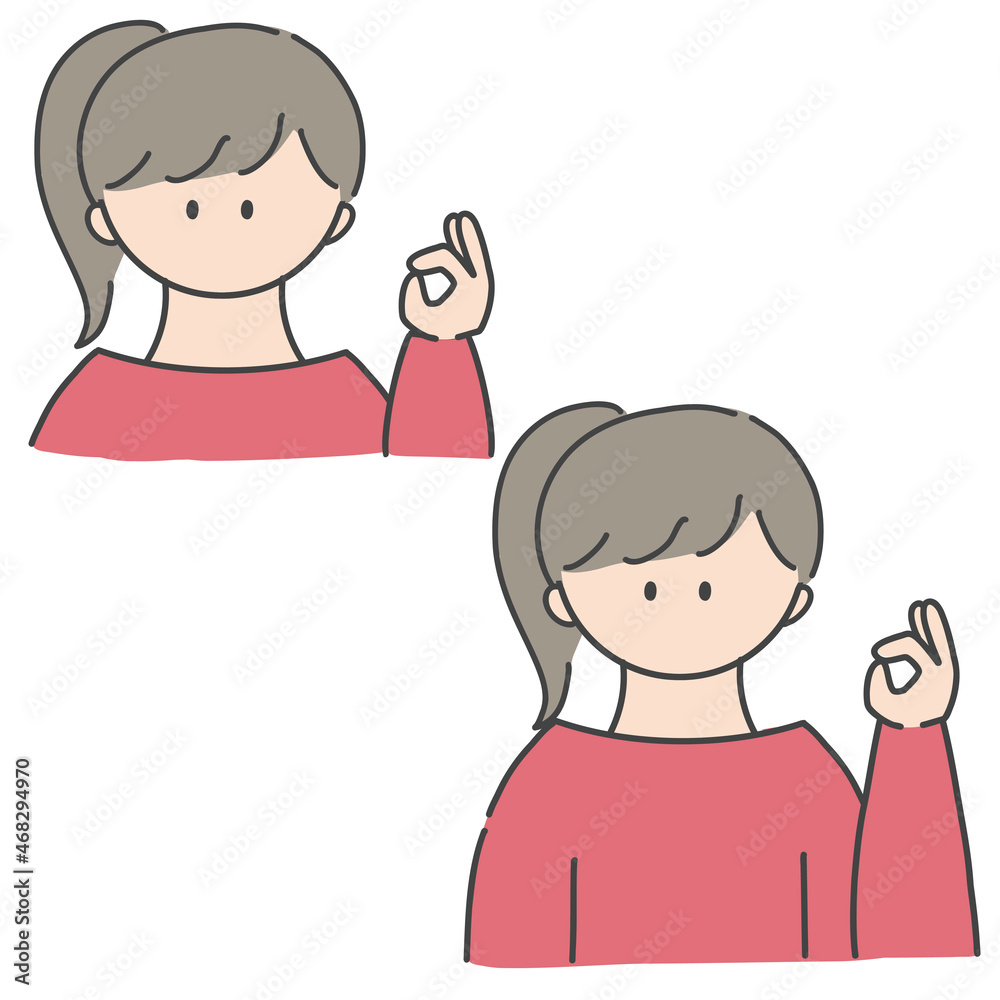OKのポーズ_女の子 OKのポーズ_女の子