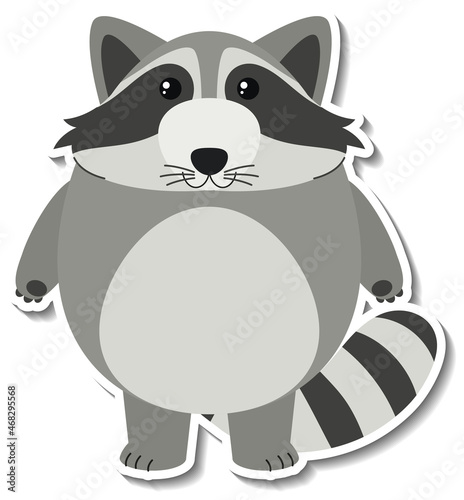 Chubby raccoon animal cartoon sticker