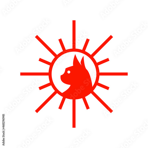 Sun and cat concept ready to use.