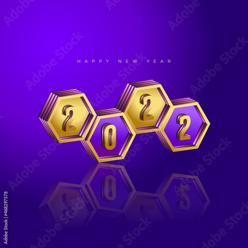 the new year 2022 background with purple design 
