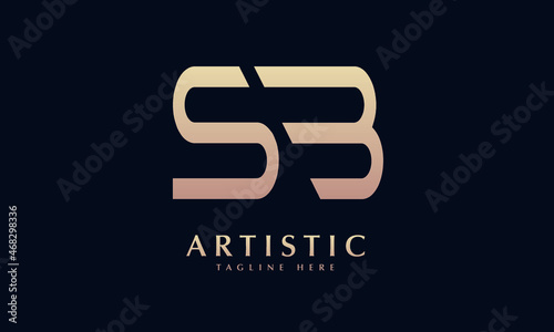 Alphabet SB or BS illustration monogram vector logo template