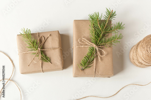 christmas gift isolated on white background decoration festive handmade