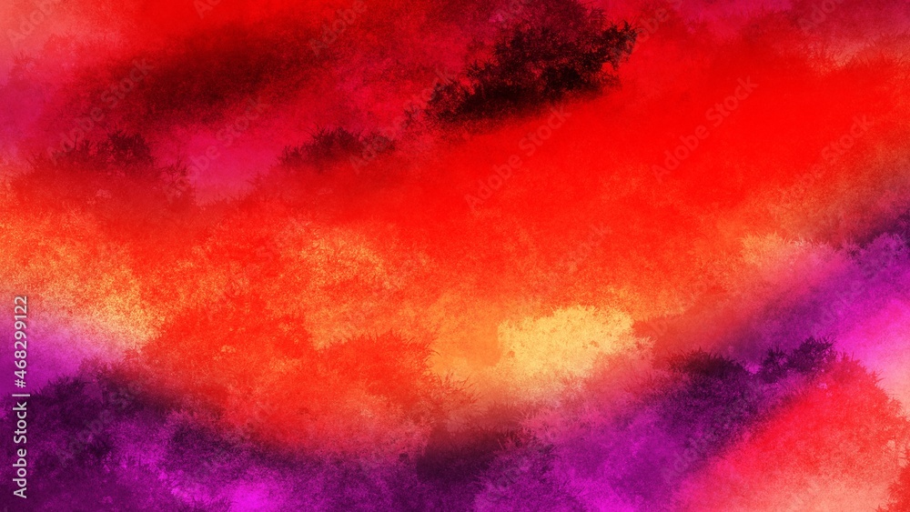 Abstract background painting art with grunge red, purple and orange paint brush for black friday poster, banner, website, card background