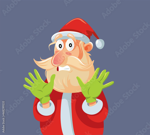 Cringe Face Santa Claus Refusing and Denying Vector Cartoon photo