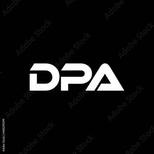DPA letter logo design with black background in illustrator, vector logo modern alphabet font overlap style. calligraphy designs for logo, Poster, Invitation, etc.