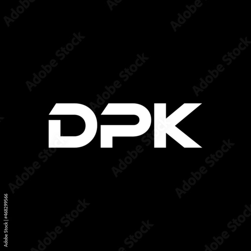 DPK letter logo design with black background in illustrator, vector logo modern alphabet font overlap style. calligraphy designs for logo, Poster, Invitation, etc.