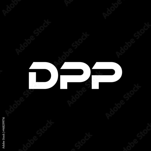 DPP letter logo design with black background in illustrator, vector logo modern alphabet font overlap style. calligraphy designs for logo, Poster, Invitation, etc.