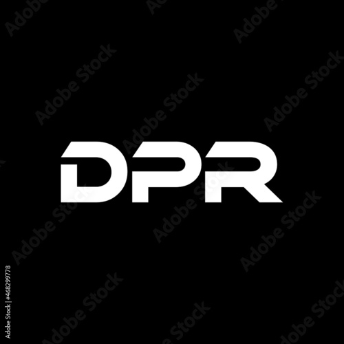 DPR letter logo design with black background in illustrator, vector logo modern alphabet font overlap style. calligraphy designs for logo, Poster, Invitation, etc. photo