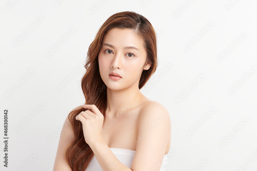 Beautiful young asian woman with clean fresh skin on white background, Face care, Facial treatment, Cosmetology, beauty and spa, Asian women portrait. Beautiful young asian woman with clean fresh skin on white background, Face care, Facial treatment, Cosmetology, beauty and spa, Asian women portrait.