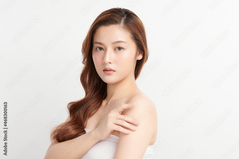 Beautiful young asian woman with clean fresh skin on white background, Face care, Facial treatment, Cosmetology, beauty and spa, Asian women portrait. Beautiful young asian woman with clean fresh skin on white background, Face care, Facial treatment, Cosmetology, beauty and spa, Asian women portrait.