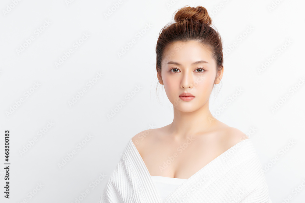 Beautiful young asian woman with clean fresh skin on white background, Face care, Facial treatment, Cosmetology, beauty and spa, Asian women portrait. Beautiful young asian woman with clean fresh skin on white background, Face care, Facial treatment, Cosmetology, beauty and spa, Asian women portrait.