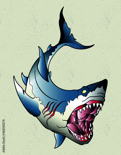 shark tattoo neo traditional