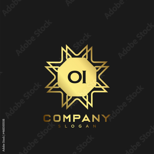 OI Premium monogram letter initials logo. minimalist symbol icon vector design. Luxury logotype Template.