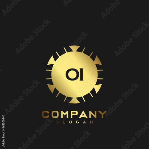 OI Premium monogram letter initials logo. minimalist symbol icon vector design. Luxury logotype Template.